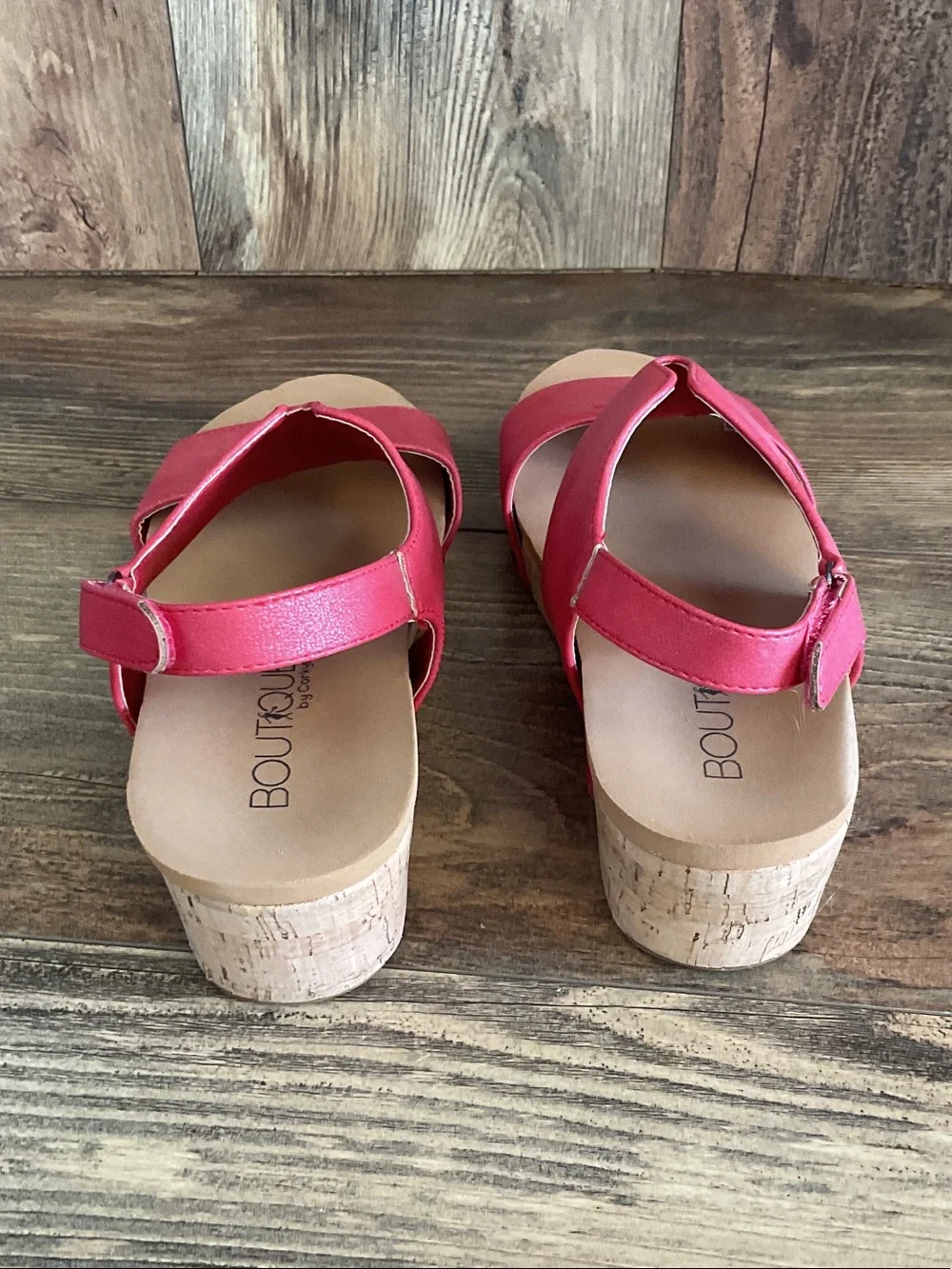 Boutique by Corky's Red Slingback Refreshing Wedge Sandals 7